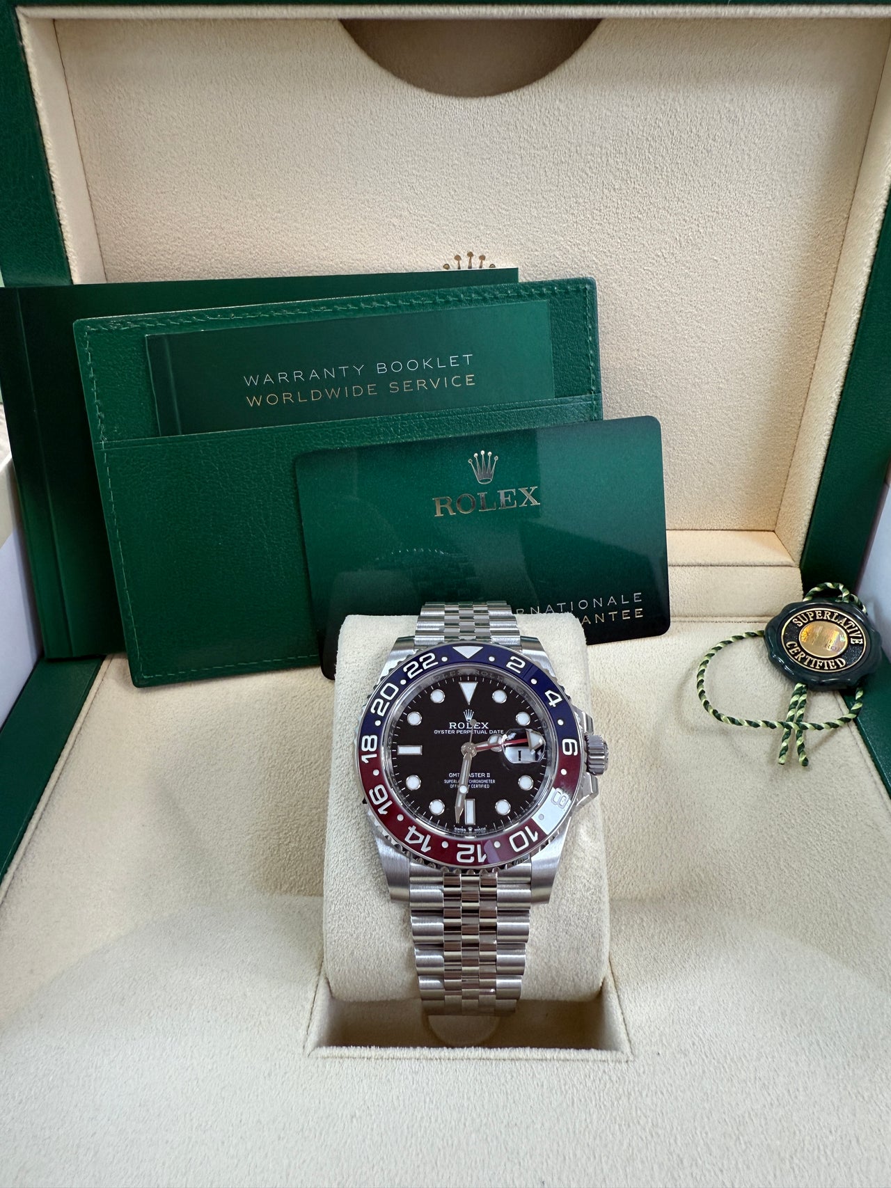 Rolex GMT-Master II Steel Blue & Red "Pepsi" Bezel and Black Dial (Ref# 126710BLRO)