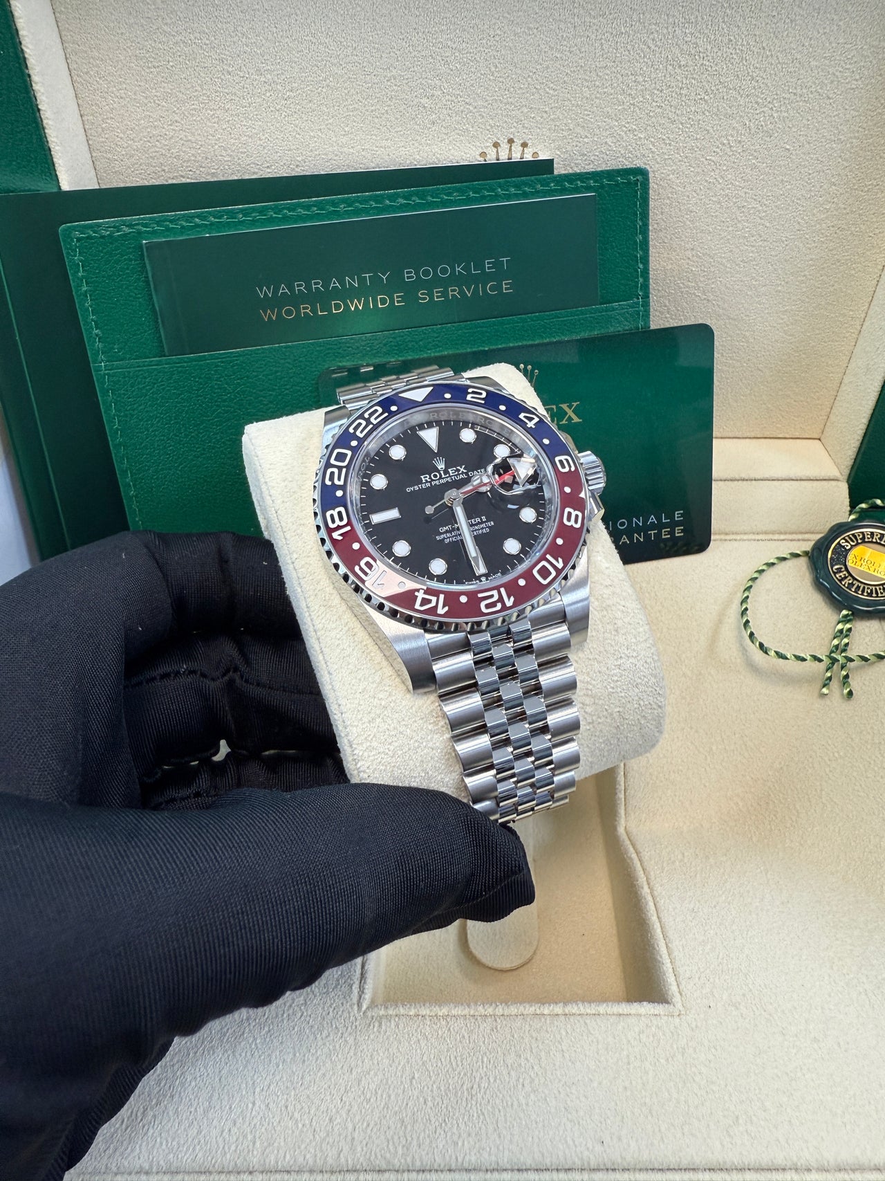 Rolex GMT-Master II Steel Blue & Red "Pepsi" Bezel and Black Dial (Ref# 126710BLRO)