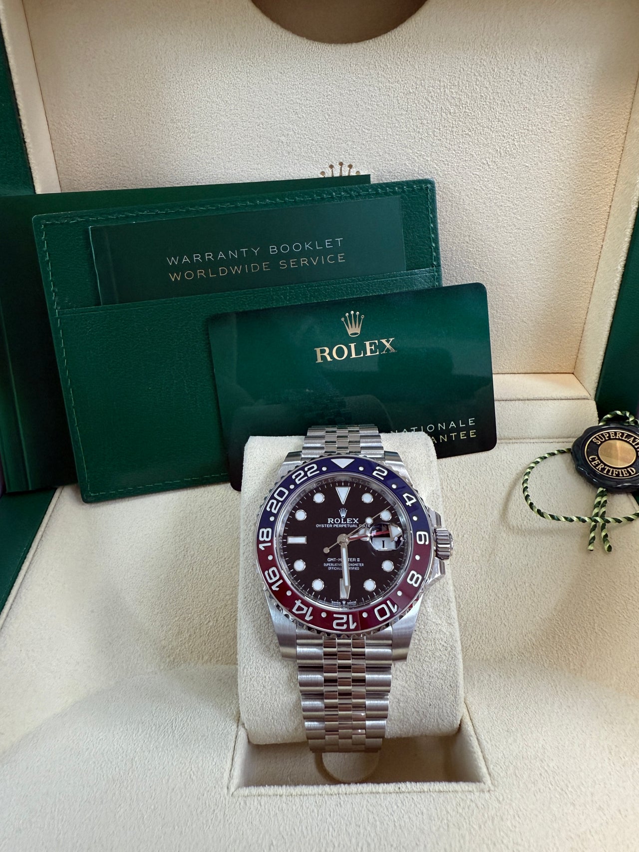 Rolex GMT-Master II Steel Blue & Red "Pepsi" Bezel and Black Dial (Ref# 126710BLRO)