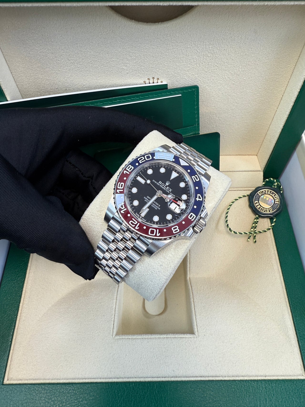 Rolex GMT-Master II Steel Blue & Red "Pepsi" Bezel and Black Dial (Ref# 126710BLRO)