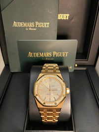 Thumbnail for Audemars Piguet Royal Oak Lady 37mm Rose Gold Diamond Bezel Grey Dial 15451OR.ZZ.1256OR.02 - WatchesOff5th