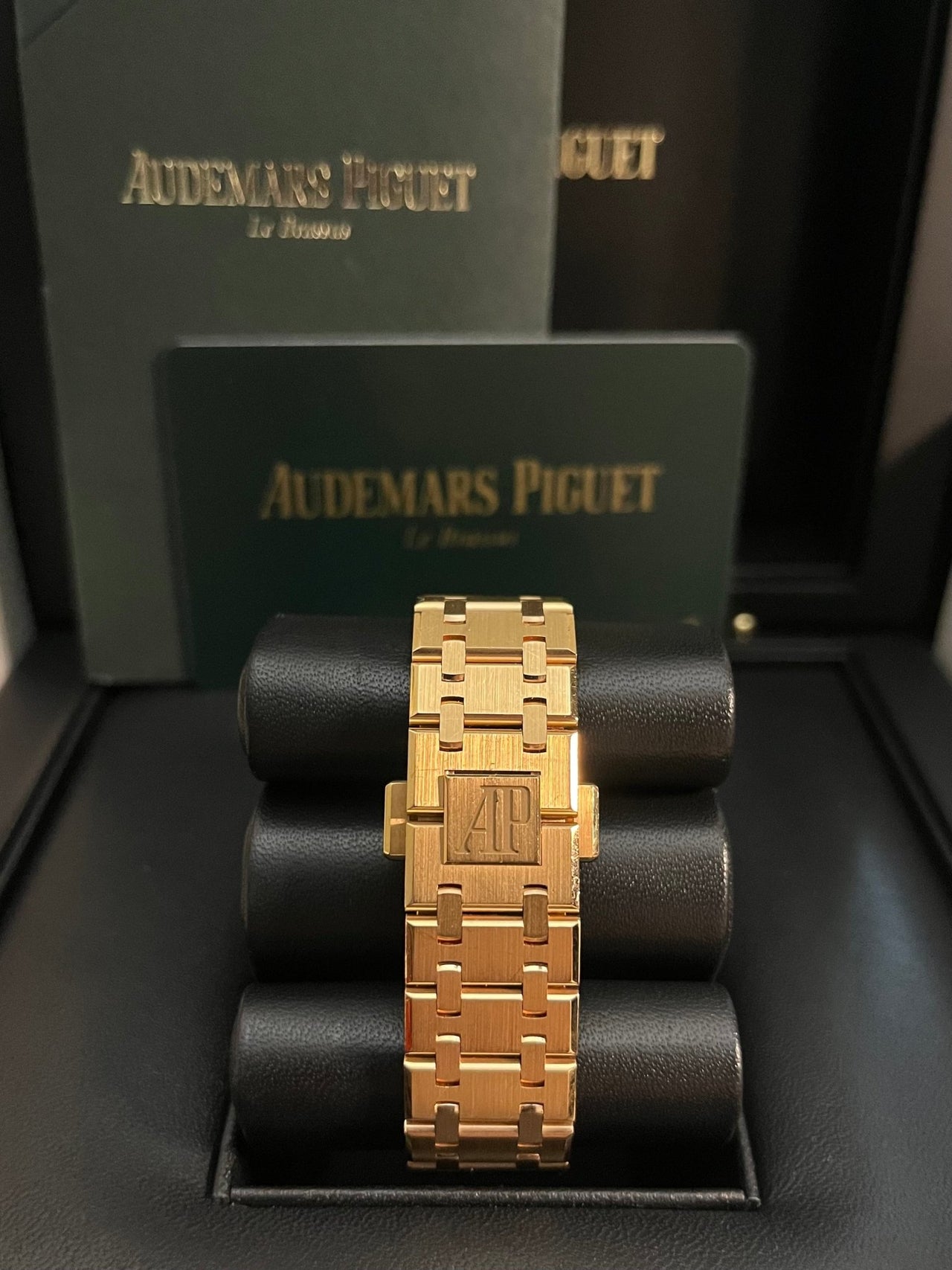 Audemars Piguet Royal Oak Lady 37mm Rose Gold Diamond Bezel Grey Dial 15451OR.ZZ.1256OR.02 - WatchesOff5th