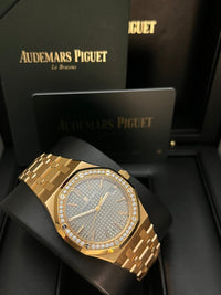 Thumbnail for Audemars Piguet Royal Oak Lady 37mm Rose Gold Diamond Bezel Grey Dial 15451OR.ZZ.1256OR.02 - WatchesOff5th
