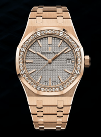 Thumbnail for Audemars Piguet Royal Oak Lady 37mm Rose Gold Diamond Bezel Grey Dial 15451OR.ZZ.1256OR.02 - WatchesOff5th