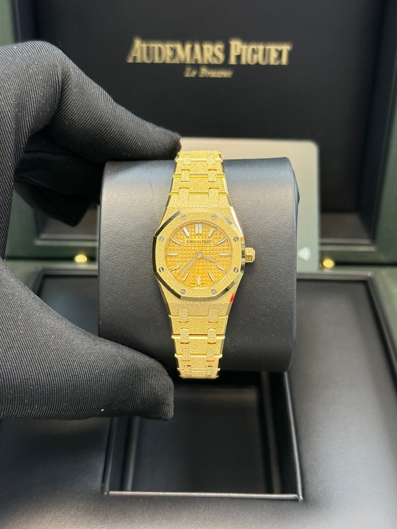 Audemars Piguet Royal Oak Mini Frosted Yellow Gold Quartz 67630BA.GG.1312BA.01 - WatchesOff5thWatch