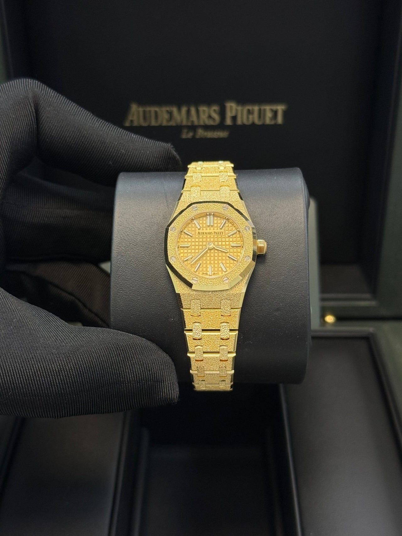 Audemars Piguet Royal Oak Mini Frosted Yellow Gold Quartz 67630BA.GG.1312BA.01 - WatchesOff5thWatch