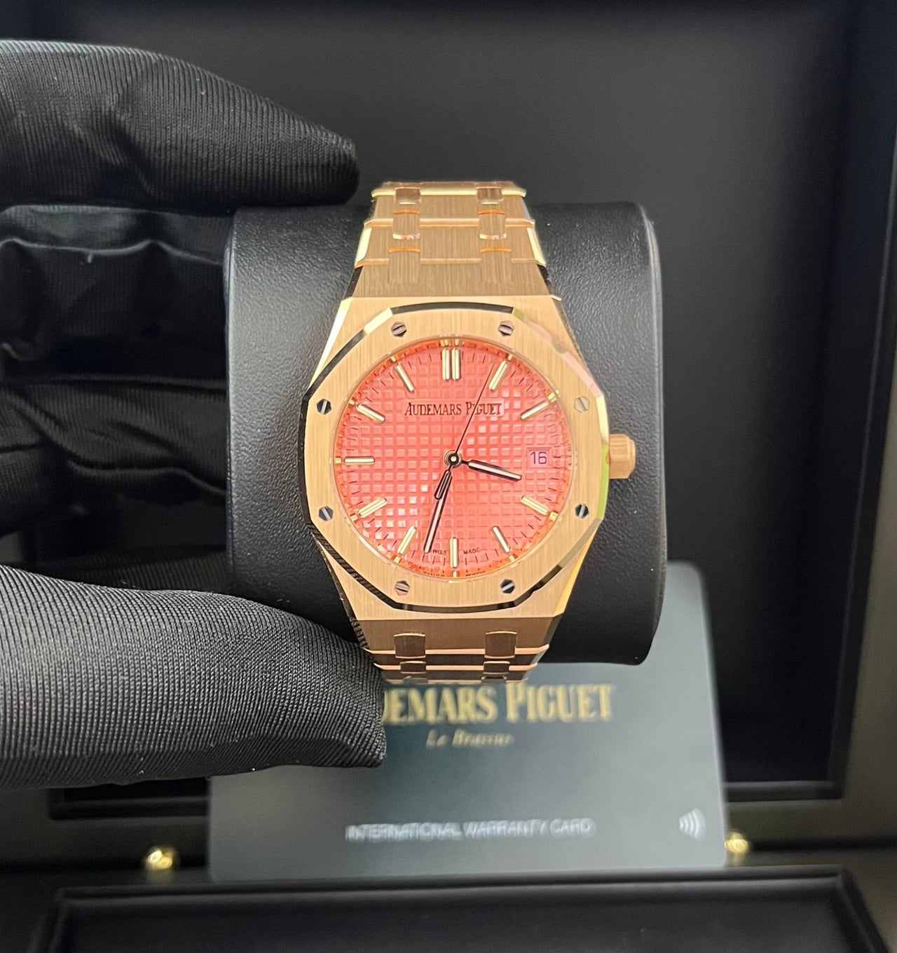 Audemars Piguet Royal Oak Selfwinding Rose Gold Pink Dial 34mm Royal Oak Selfwinding Ref. 77450OR.OO.1361OR.01 - WatchesOff5thwatch