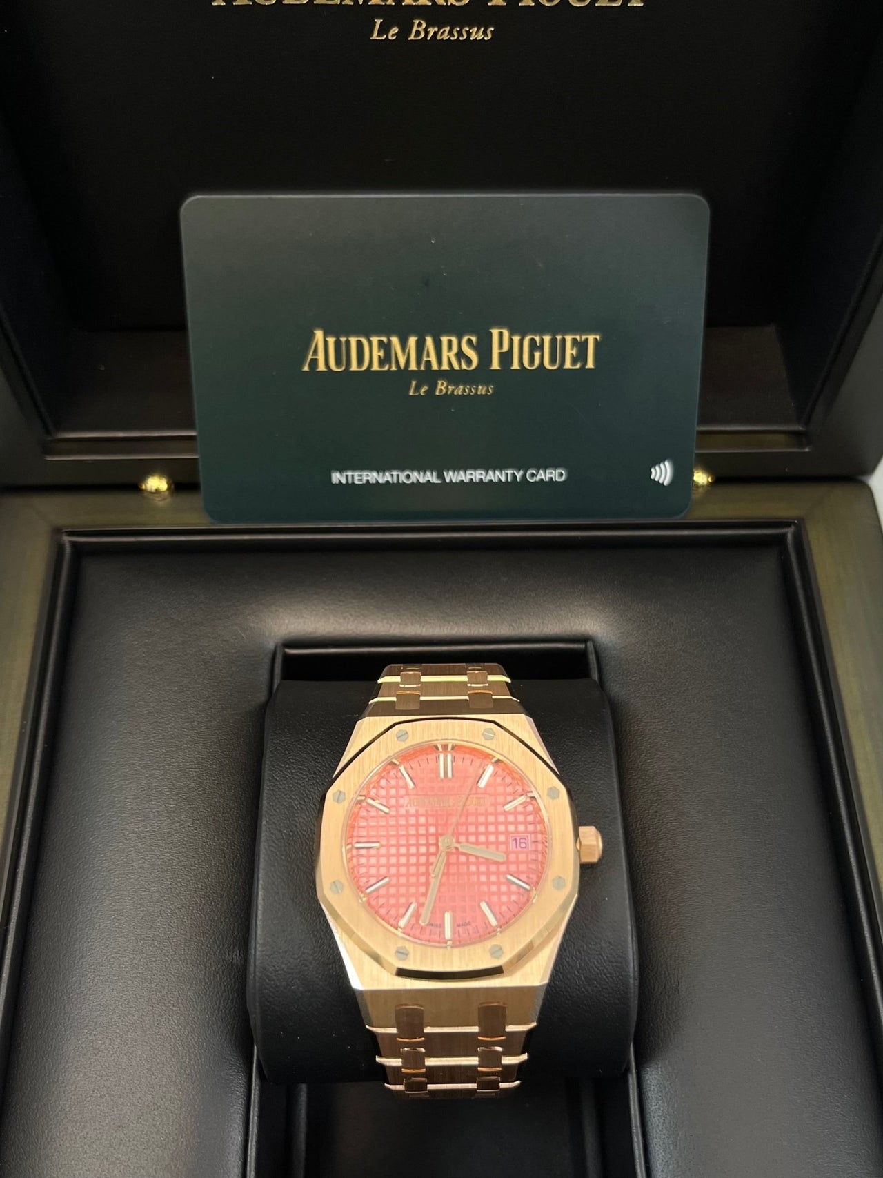 Audemars Piguet Royal Oak Selfwinding Rose Gold Pink Dial 34mm Royal Oak Selfwinding Ref. 77450OR.OO.1361OR.01 - WatchesOff5thwatch