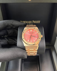 Thumbnail for Audemars Piguet Royal Oak Selfwinding Rose Gold Pink Dial 34mm Royal Oak Selfwinding Ref. 77450OR.OO.1361OR.01 - WatchesOff5thwatch