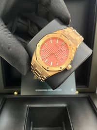 Thumbnail for Audemars Piguet Royal Oak Selfwinding Rose Gold Pink Dial 34mm Royal Oak Selfwinding Ref. 77450OR.OO.1361OR.01 - WatchesOff5thwatch