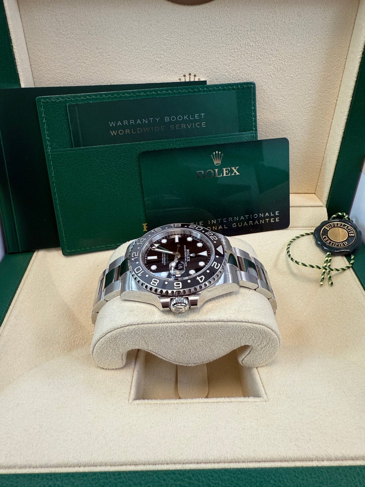 GMT - Master II Black Grey Bezel Oyster Bracelet "Bruce Wayne" 126710GRNR - WatchesOff5thWatch