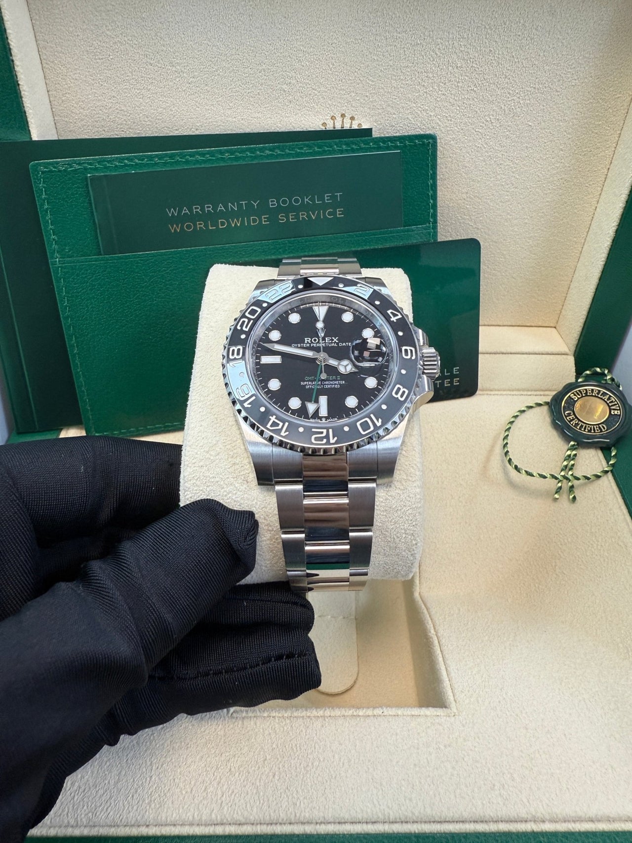 GMT - Master II Black Grey Bezel Oyster Bracelet "Bruce Wayne" 126710GRNR - WatchesOff5thWatch