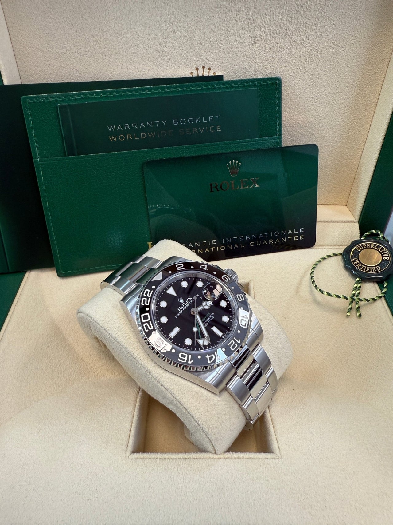 GMT - Master II Black Grey Bezel Oyster Bracelet "Bruce Wayne" 126710GRNR - WatchesOff5thWatch