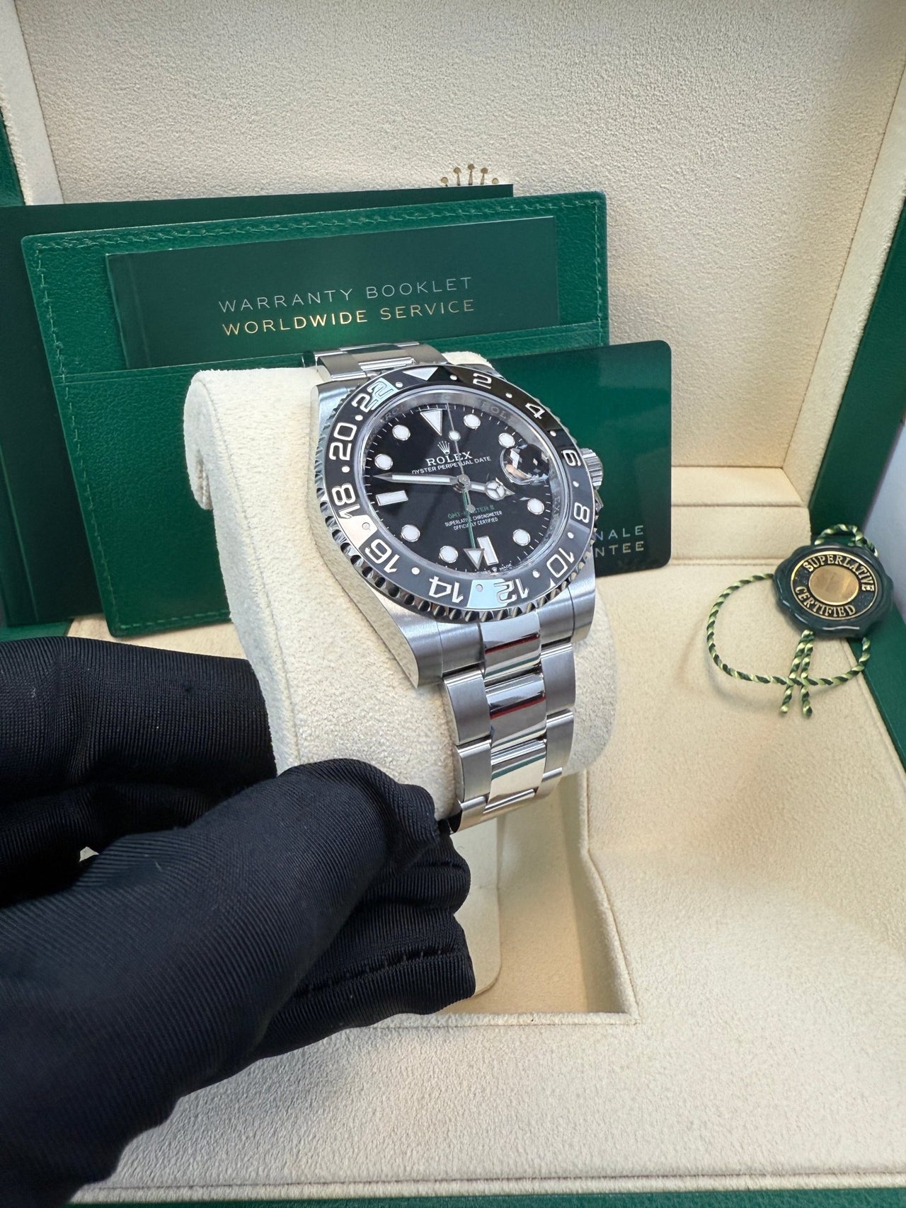 GMT - Master II Black Grey Bezel Oyster Bracelet "Bruce Wayne" 126710GRNR - WatchesOff5thWatch