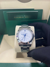 Thumbnail for Rolex Steel Milgauss Watch Green Crystal - 116400GV Custom Mad in time Dial