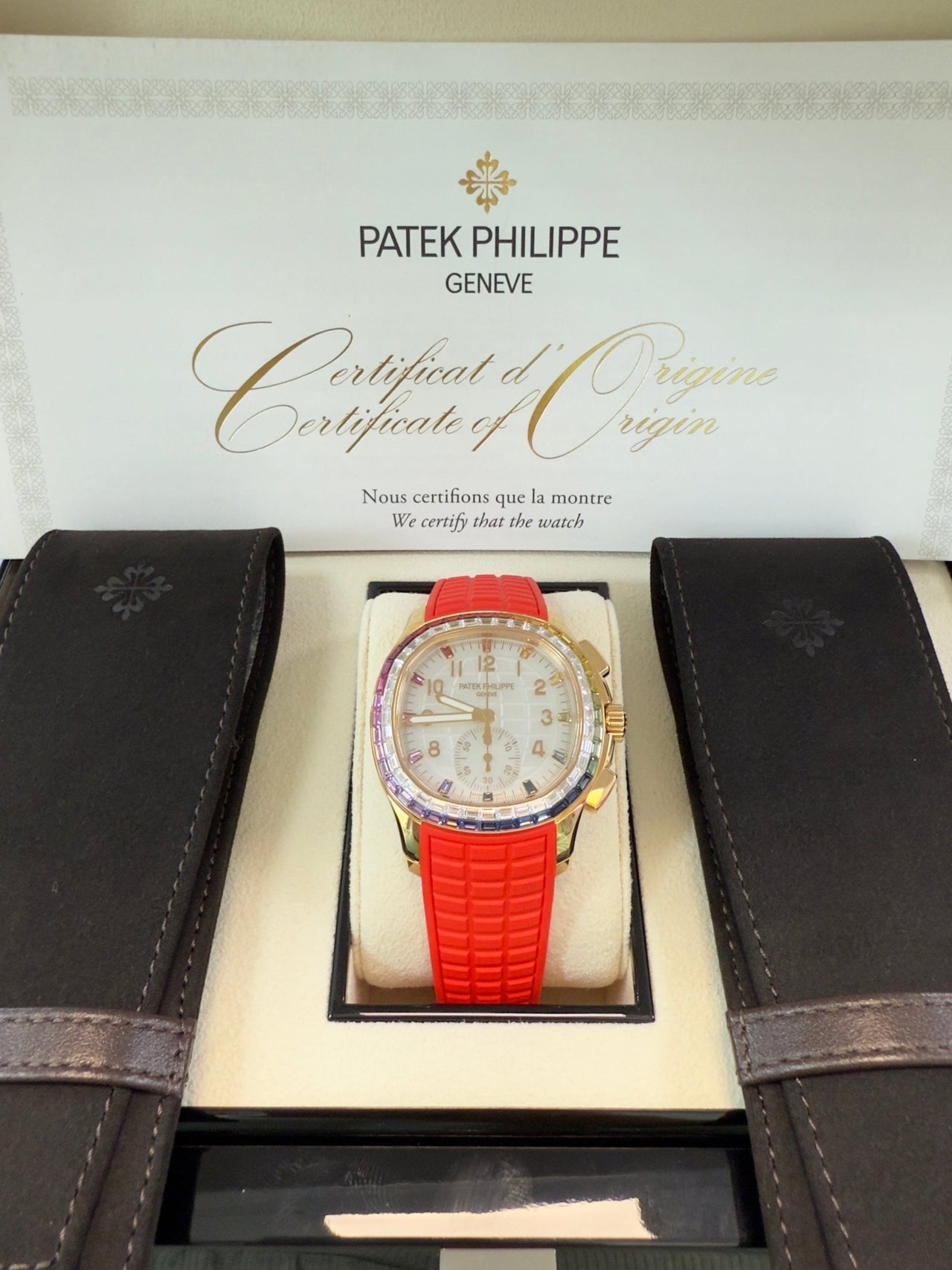 Patek Philippe Aquanaut Rose Gold Automatic Factory Diamonds Aquanaut Luce "Rainbow" 7968/300R - 001 - WatchesOff5thWatch
