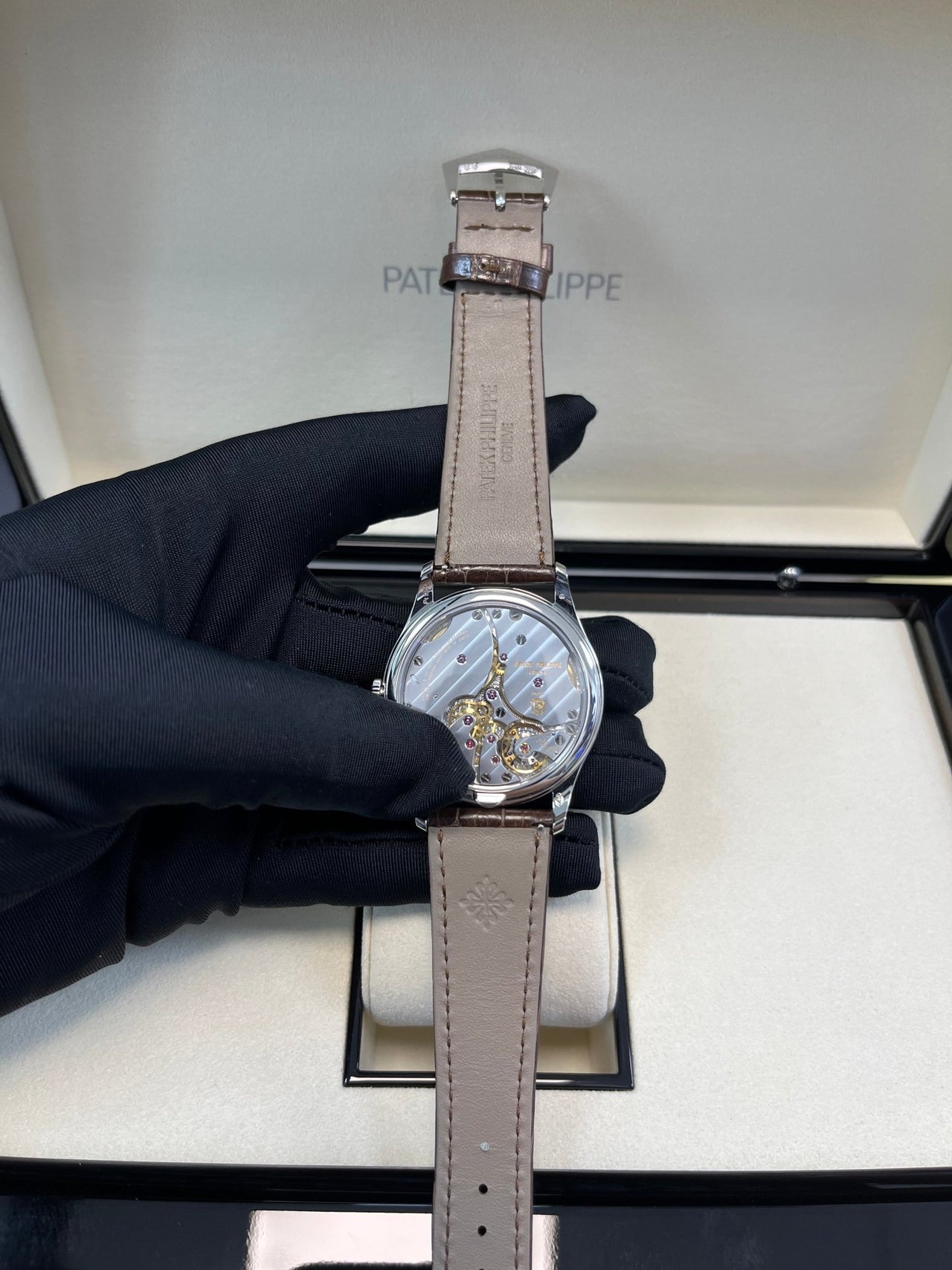 Patek Philippe Calatrava New 2025 Release 6196P Calatrava Salmon Dial Platinum - WatchesOff5thWatch