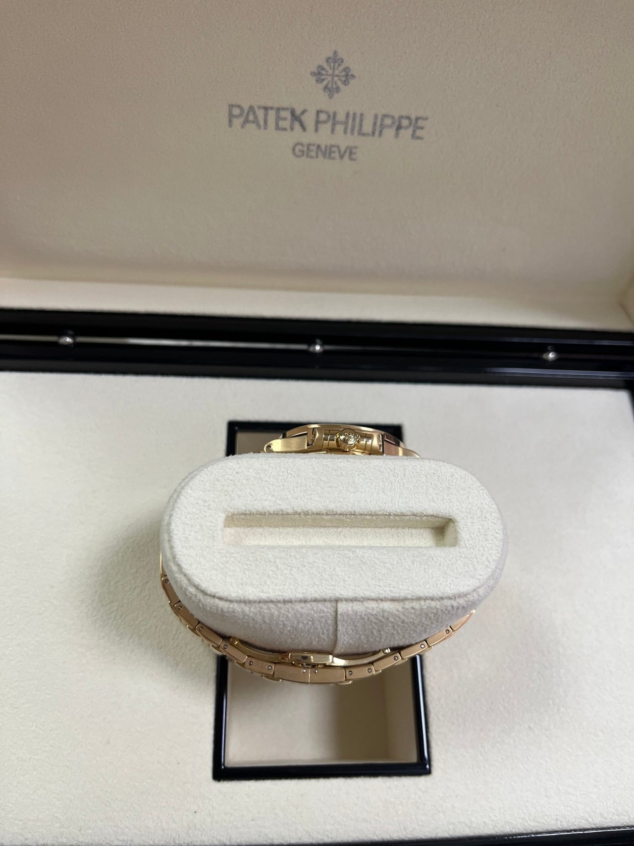 Patek Philippe Ladies Rose Gold Nautilus White Silver Opaline Dial Tiffany Papers 7118/1R-001 - WatchesOff5th