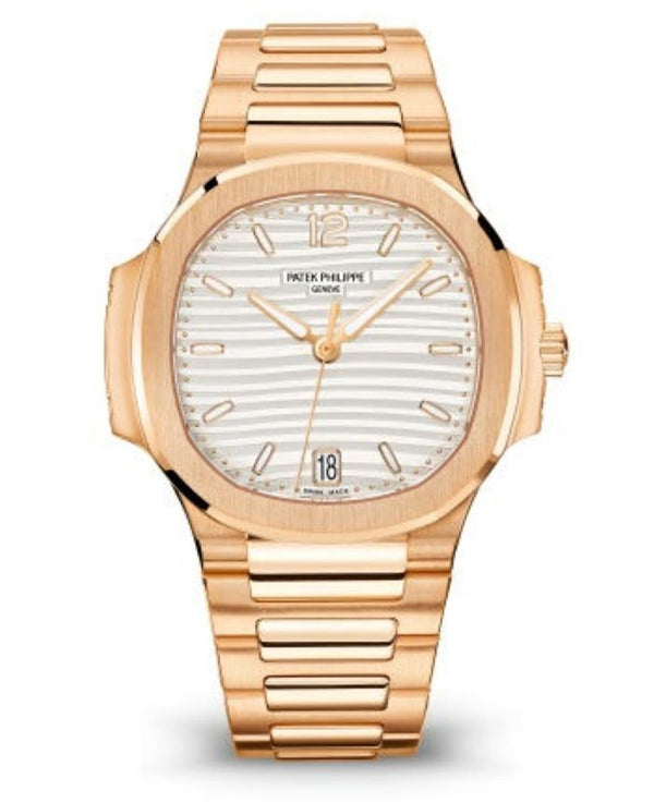 Patek Philippe Ladies Rose Gold Nautilus White Silver Opaline Dial Tiffany Papers 7118/1R-001 - WatchesOff5th