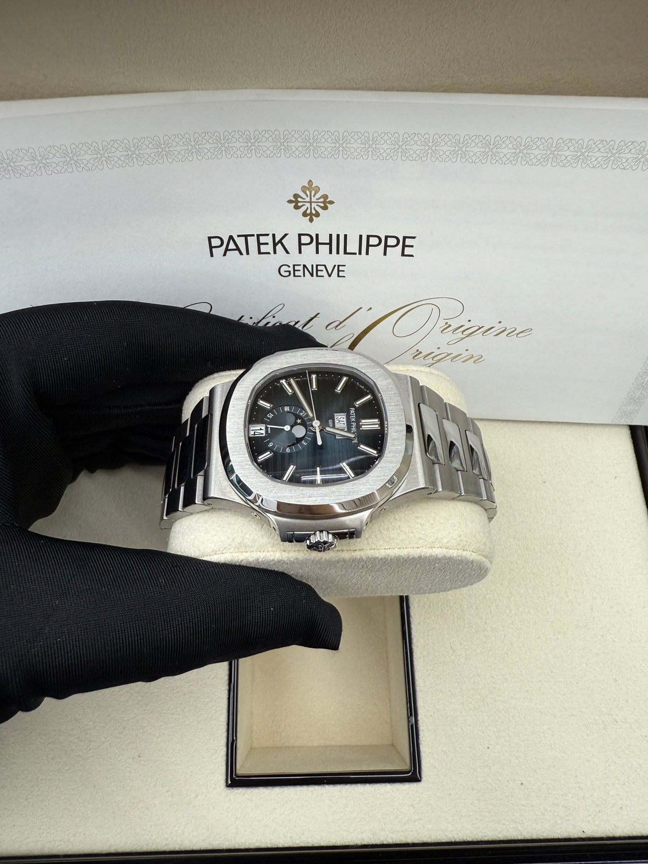Patek Philippe Nautilus Annual Calendar Stainless Steel with Blue Dial/ Moon Phase (Ref5726/1A - 014) (Copy) - WatchesOff5thWatch