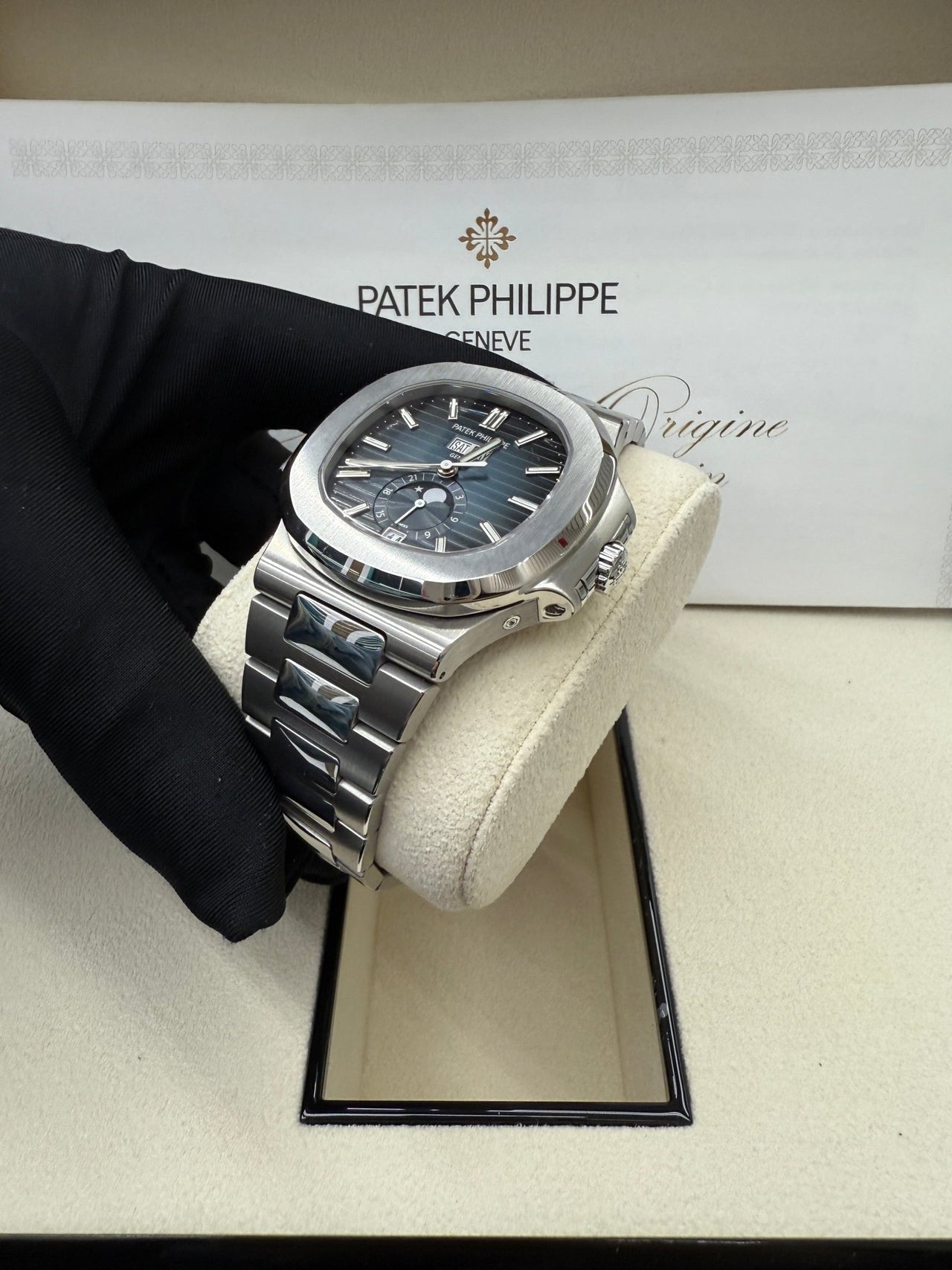 Patek Philippe Nautilus Annual Calendar Stainless Steel with Blue Dial/ Moon Phase (Ref5726/1A - 014) (Copy) - WatchesOff5thWatch