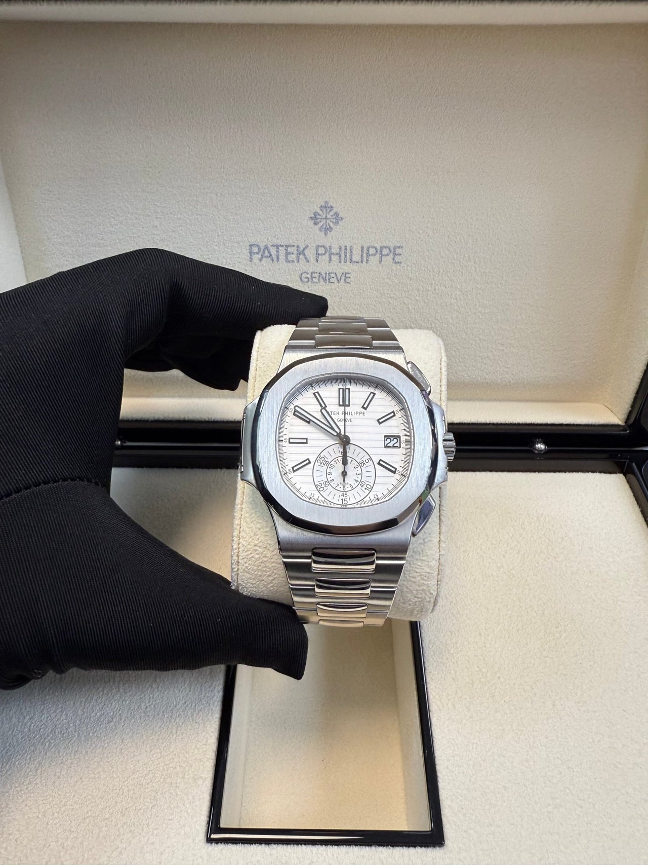 Patek Philippe Nautilus Chronograph White Dial 5980/1A - 019 - WatchesOff5thWatch