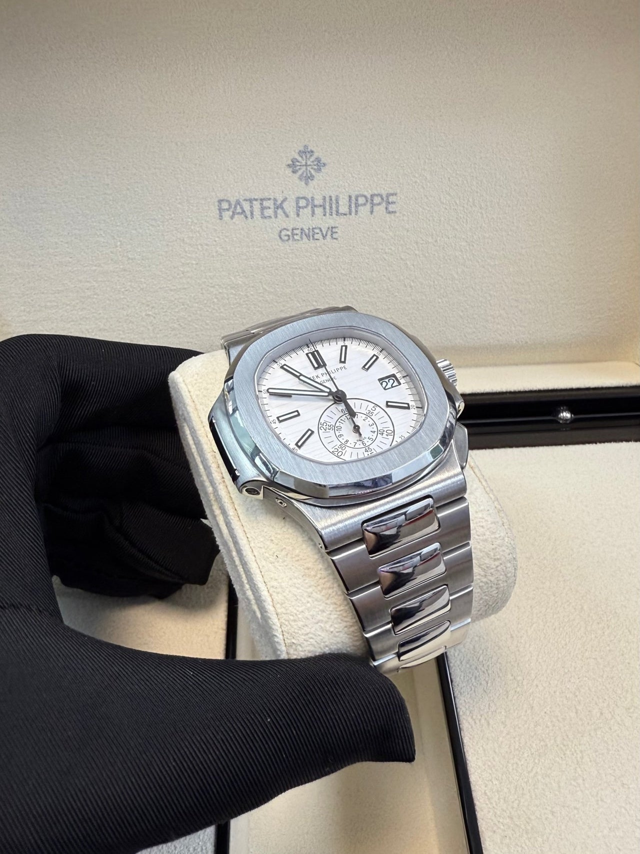 Patek Philippe Nautilus Chronograph White Dial 5980/1A - 019 - WatchesOff5thWatch