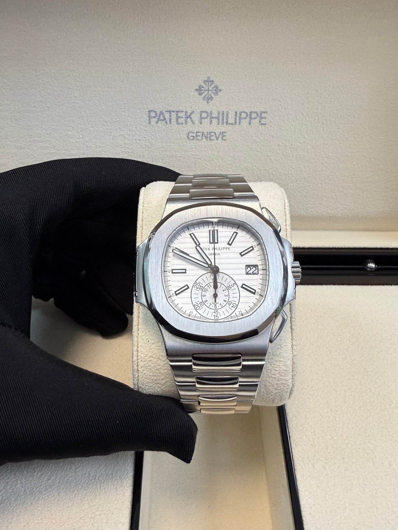 Patek Philippe Nautilus Chronograph White Dial 5980/1A - 019 - WatchesOff5thWatch