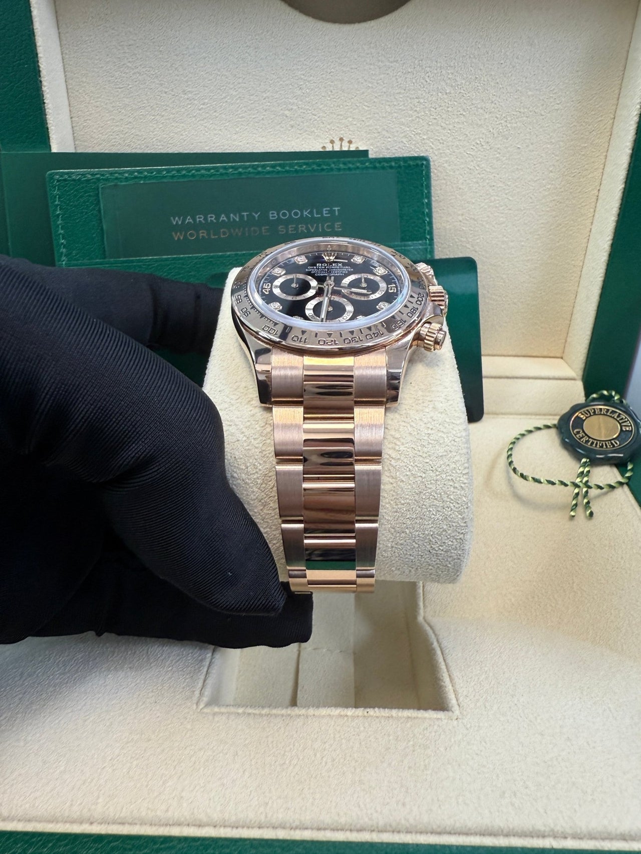 Rolex Cosmograph Daytona 40mm Everose Gold Diamond Markers (Ref#116505) - WatchesOff5thWatch