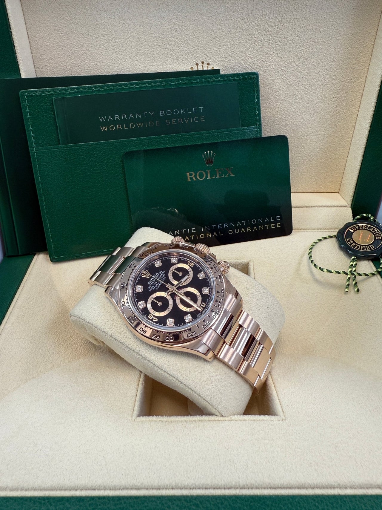 Rolex Cosmograph Daytona 40mm Everose Gold Diamond Markers (Ref#116505) - WatchesOff5thWatch