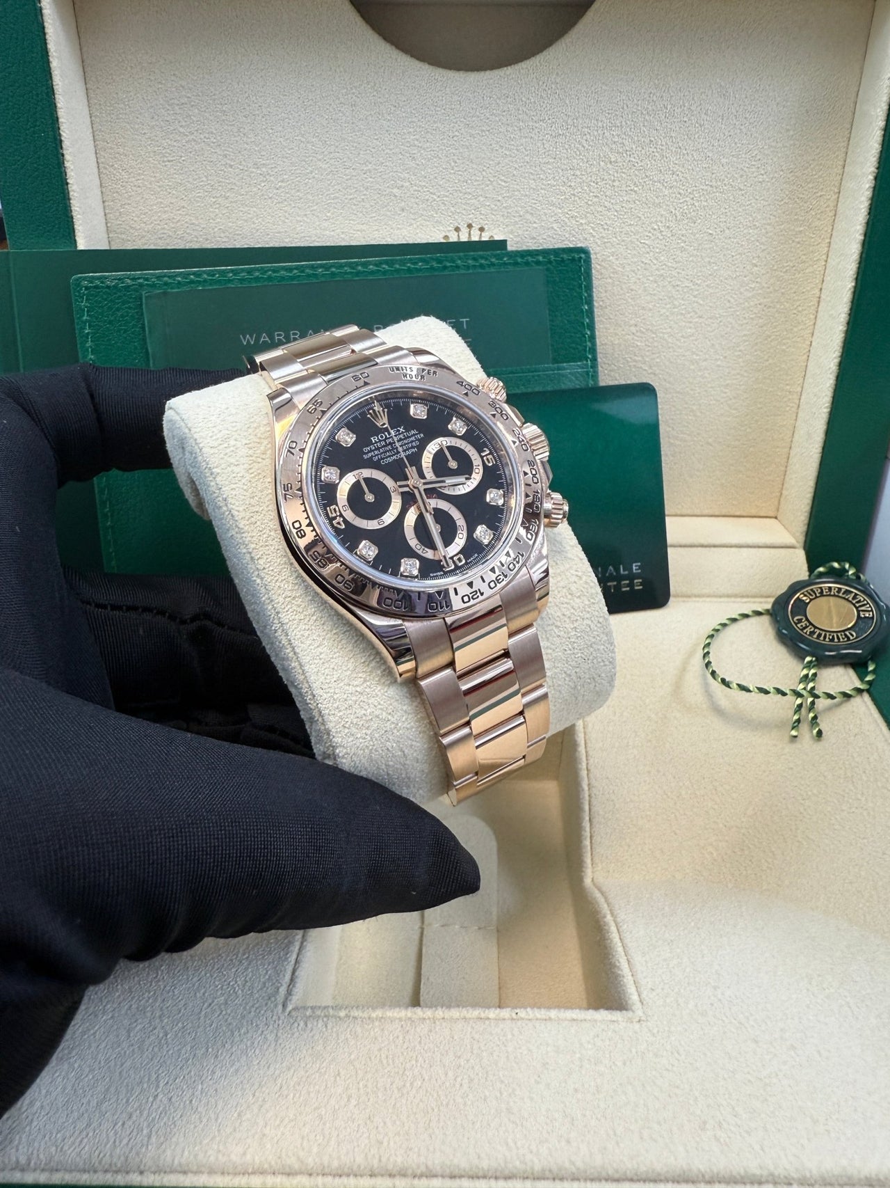 Rolex Cosmograph Daytona 40mm Everose Gold Diamond Markers (Ref#116505) - WatchesOff5thWatch