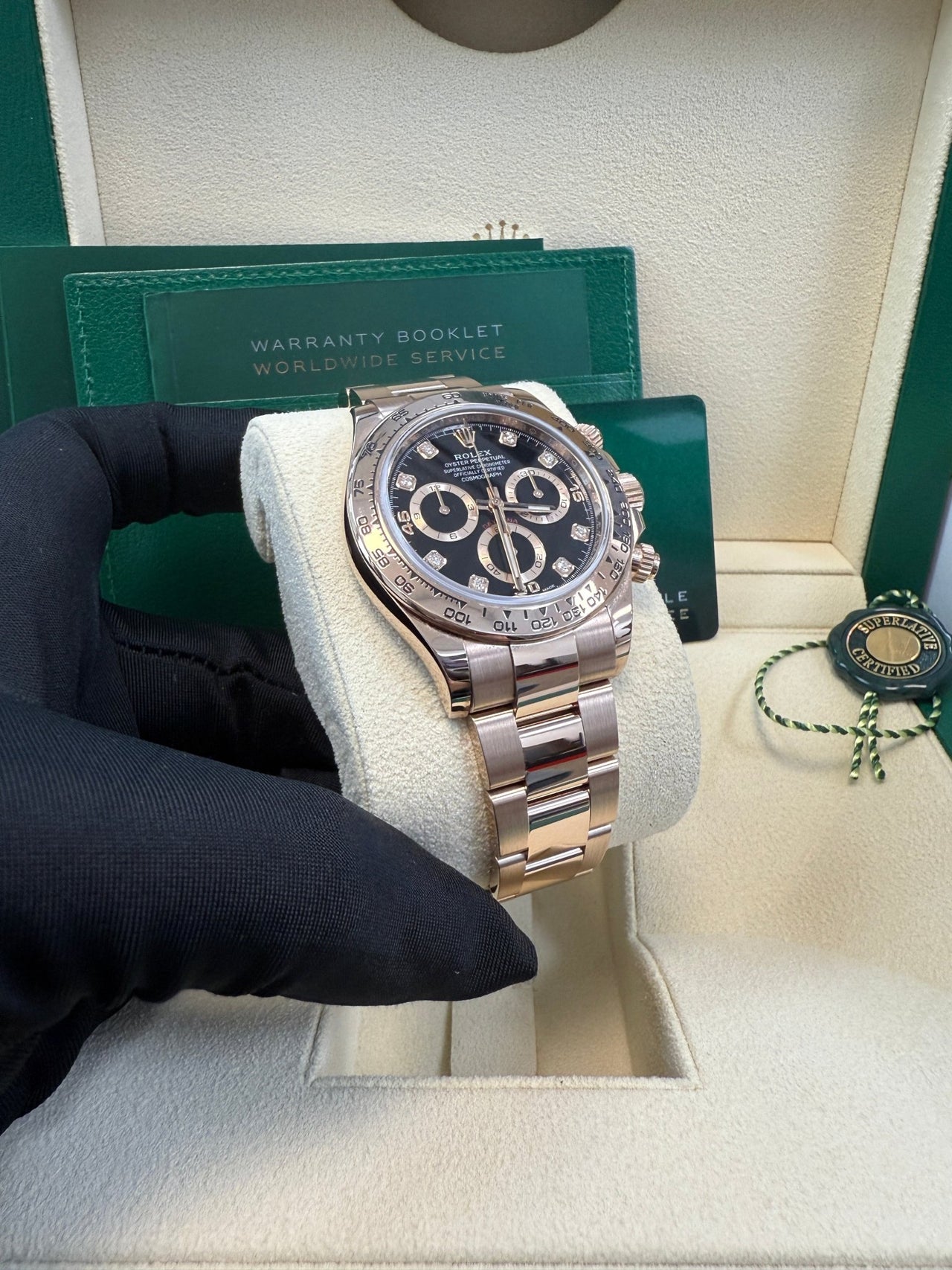 Rolex Cosmograph Daytona 40mm Everose Gold Diamond Markers (Ref#116505) - WatchesOff5thWatch