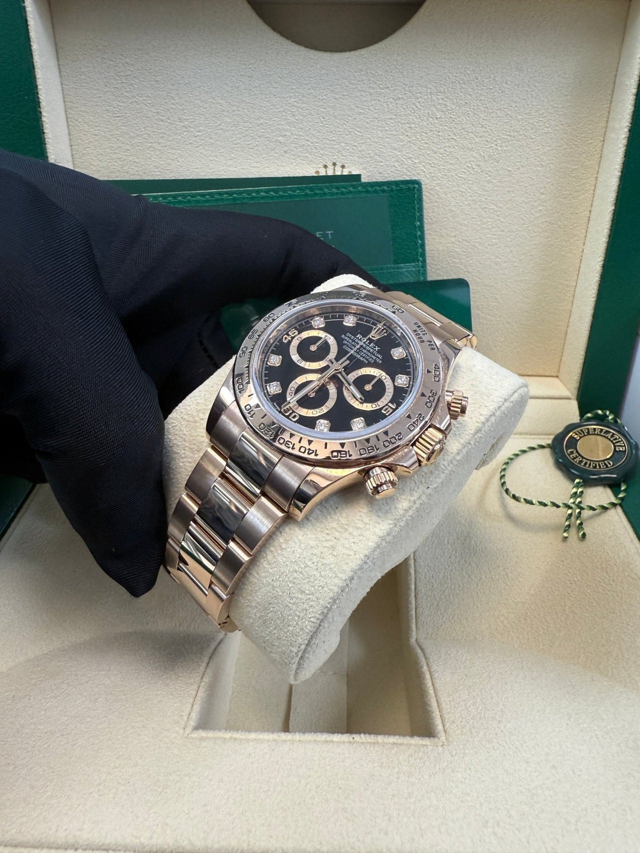 Rolex Cosmograph Daytona 40mm Everose Gold Diamond Markers (Ref#116505) - WatchesOff5thWatch