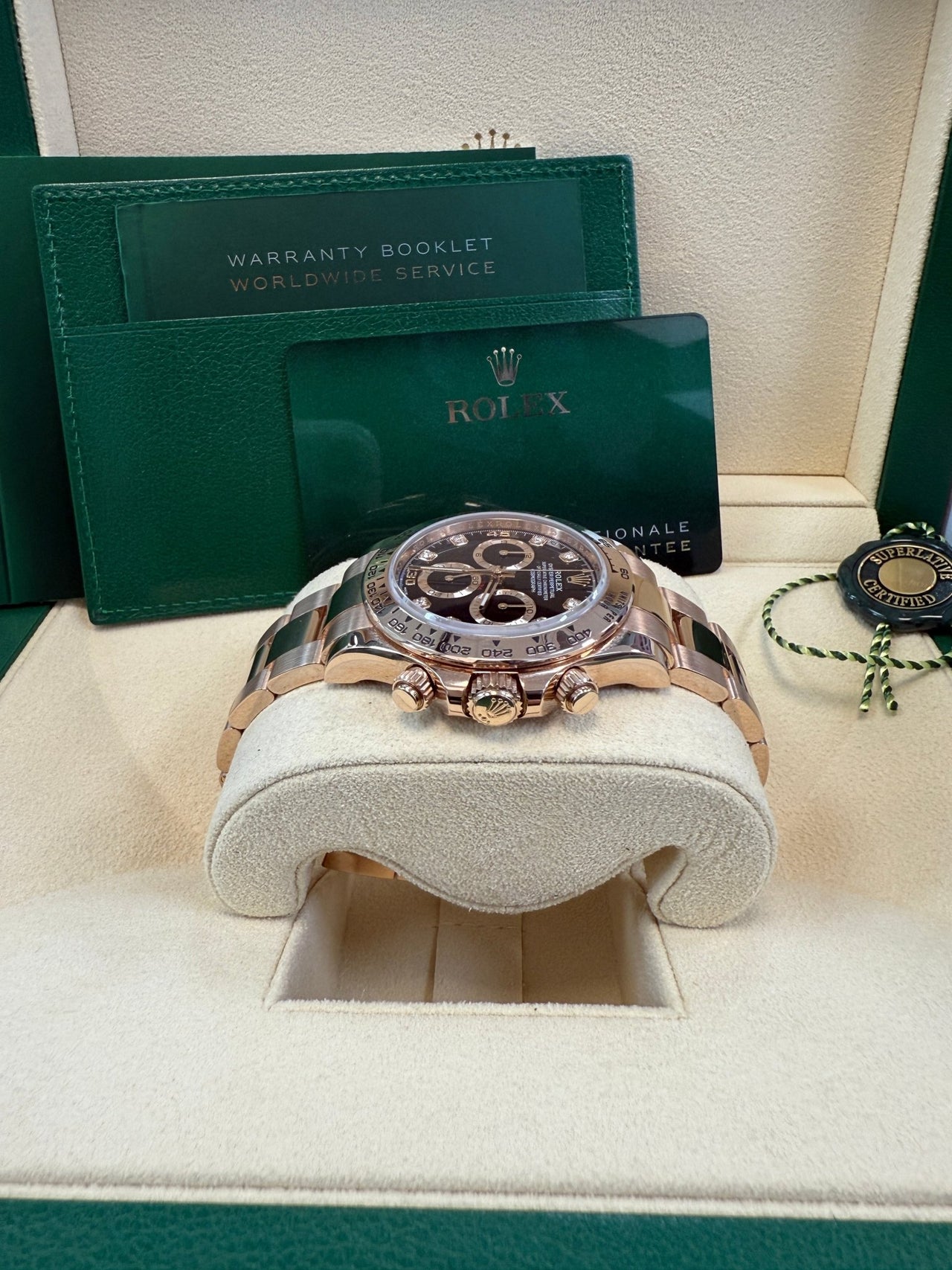 Rolex Cosmograph Daytona 40mm Everose Gold Diamond Markers (Ref#116505) - WatchesOff5thWatch