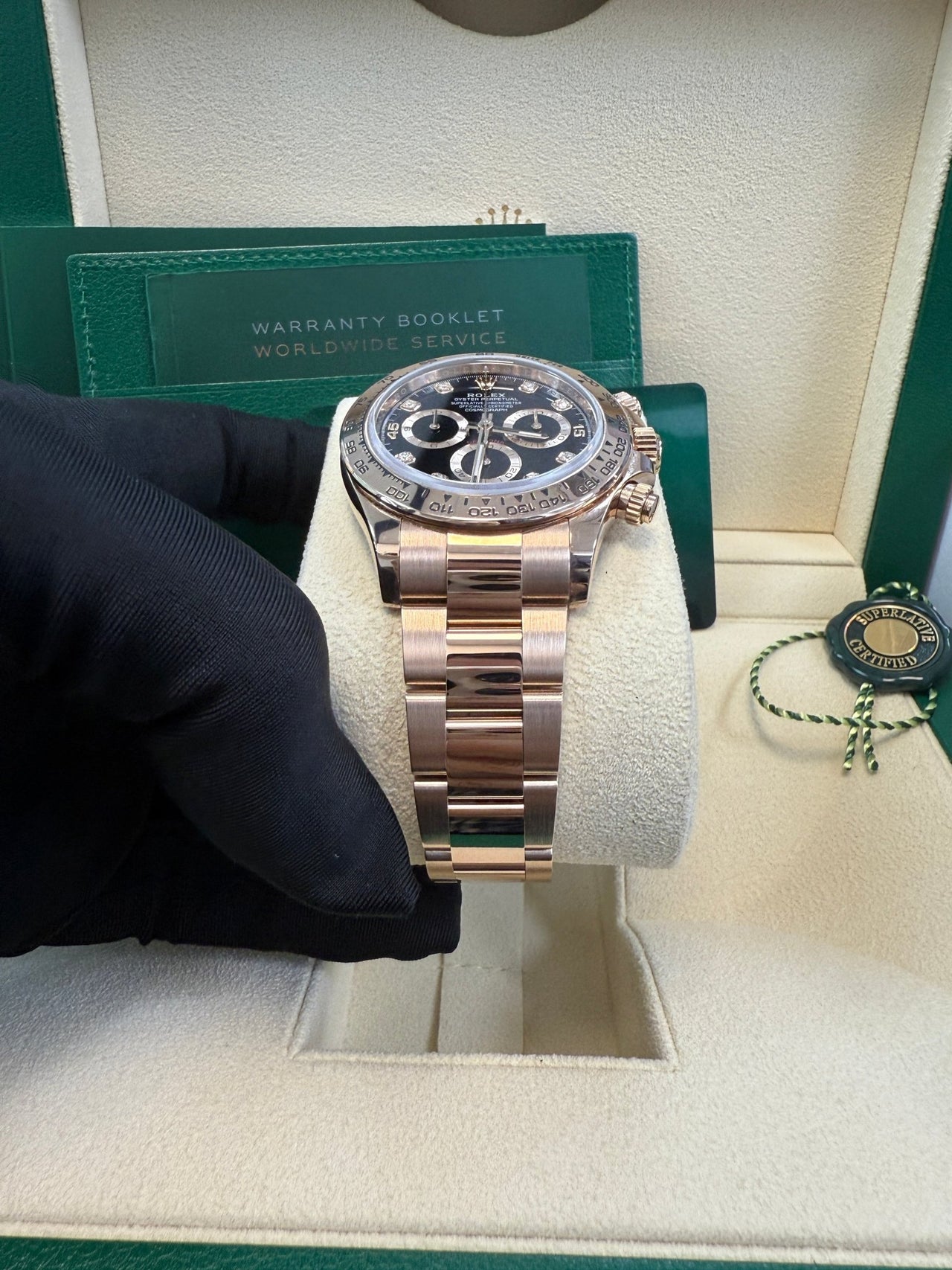 Rolex Cosmograph Daytona 40mm Everose Gold Diamond Markers (Ref#116505) - WatchesOff5thWatch