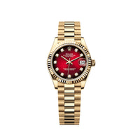 Thumbnail for Rolex Datejust 31mm New 2025 Release Yellow Gold Reference 278278 Red Ombre Diamond Dial