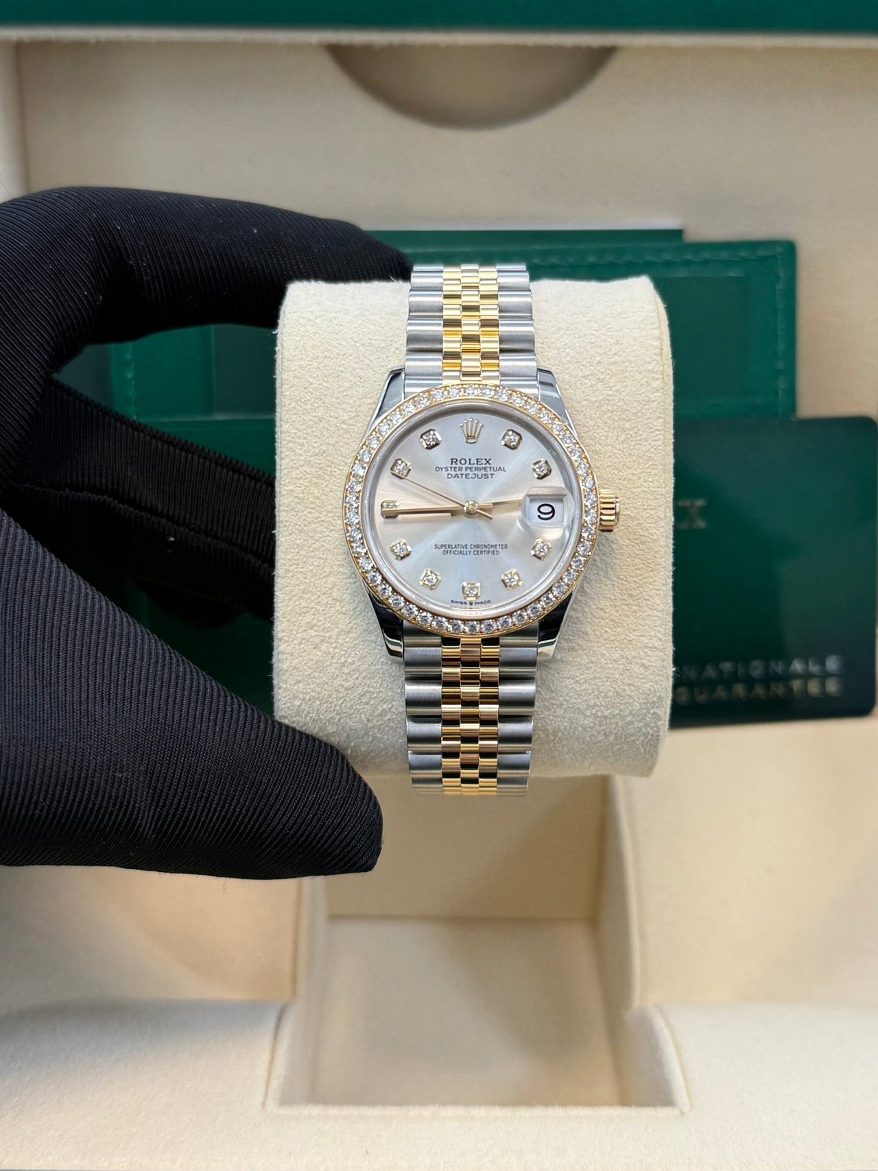 Rolex Datejust 31mm Stainless Steel and Yellow Gold Silver Diamond Dial Jubilee 278383RBR - WatchesOff5thWatch