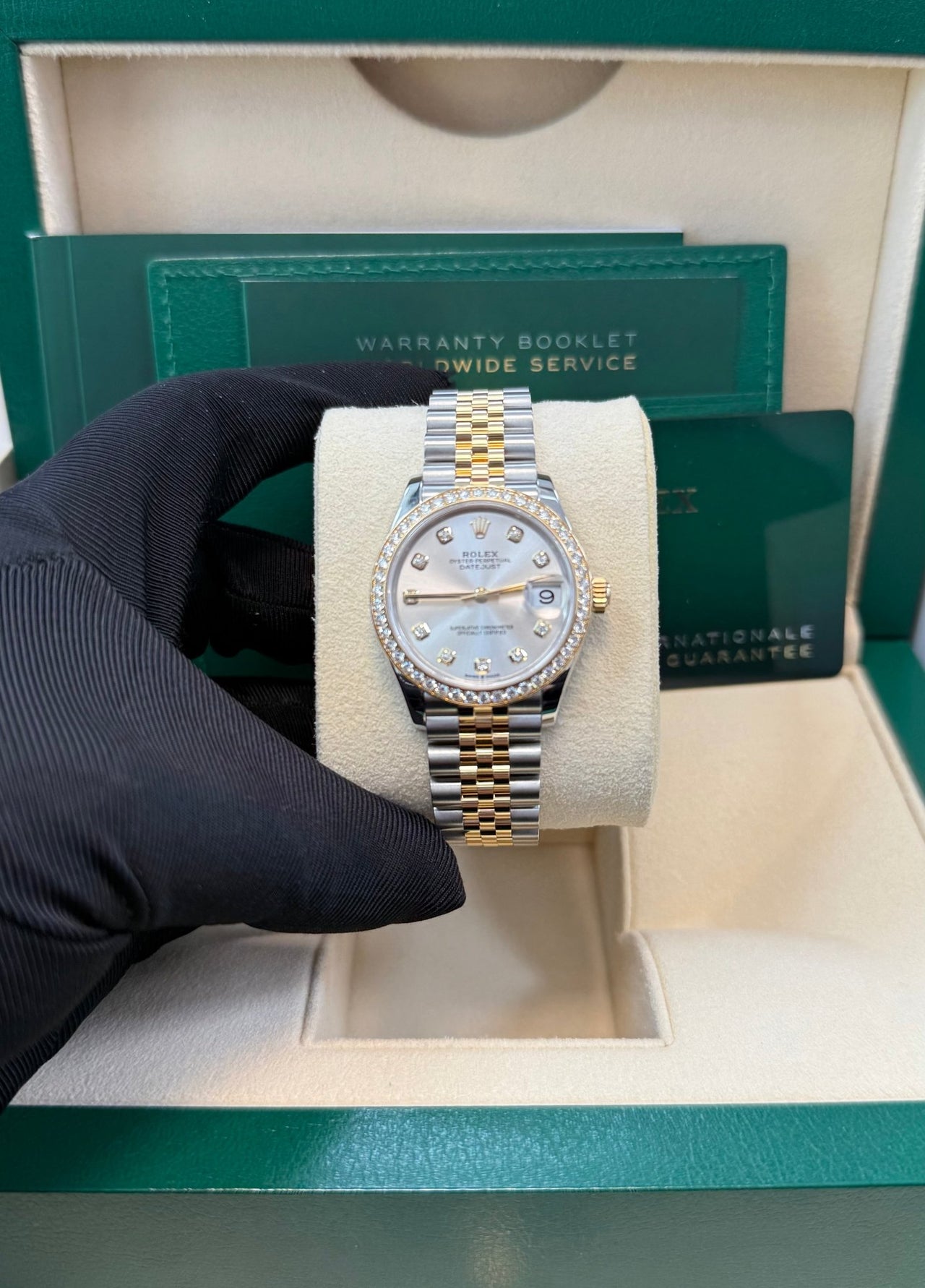 Rolex Datejust 31mm Stainless Steel and Yellow Gold Silver Diamond Dial Jubilee 278383RBR - WatchesOff5thWatch