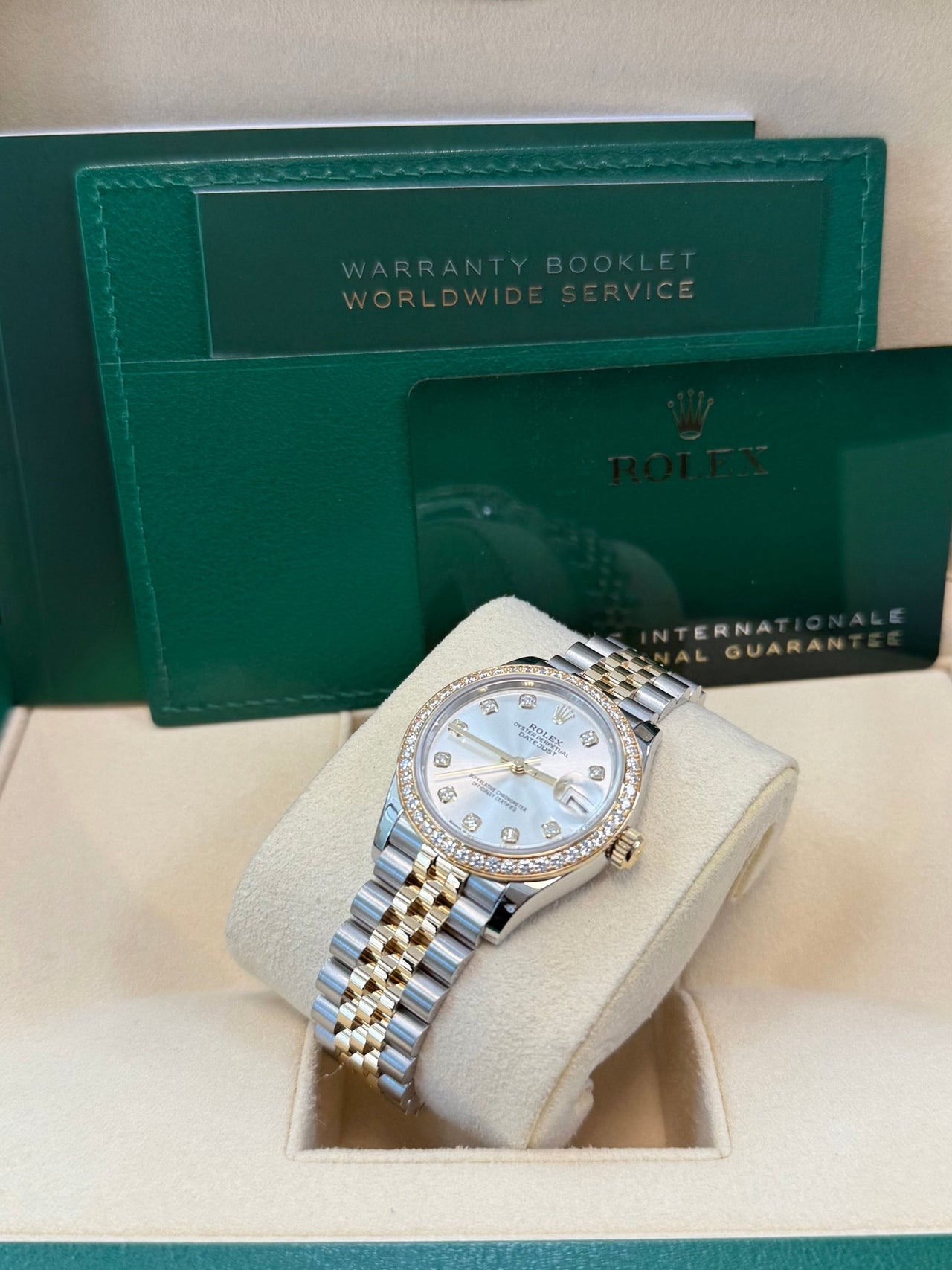 Rolex Datejust 31mm Stainless Steel and Yellow Gold Silver Diamond Dial Jubilee 278383RBR - WatchesOff5thWatch
