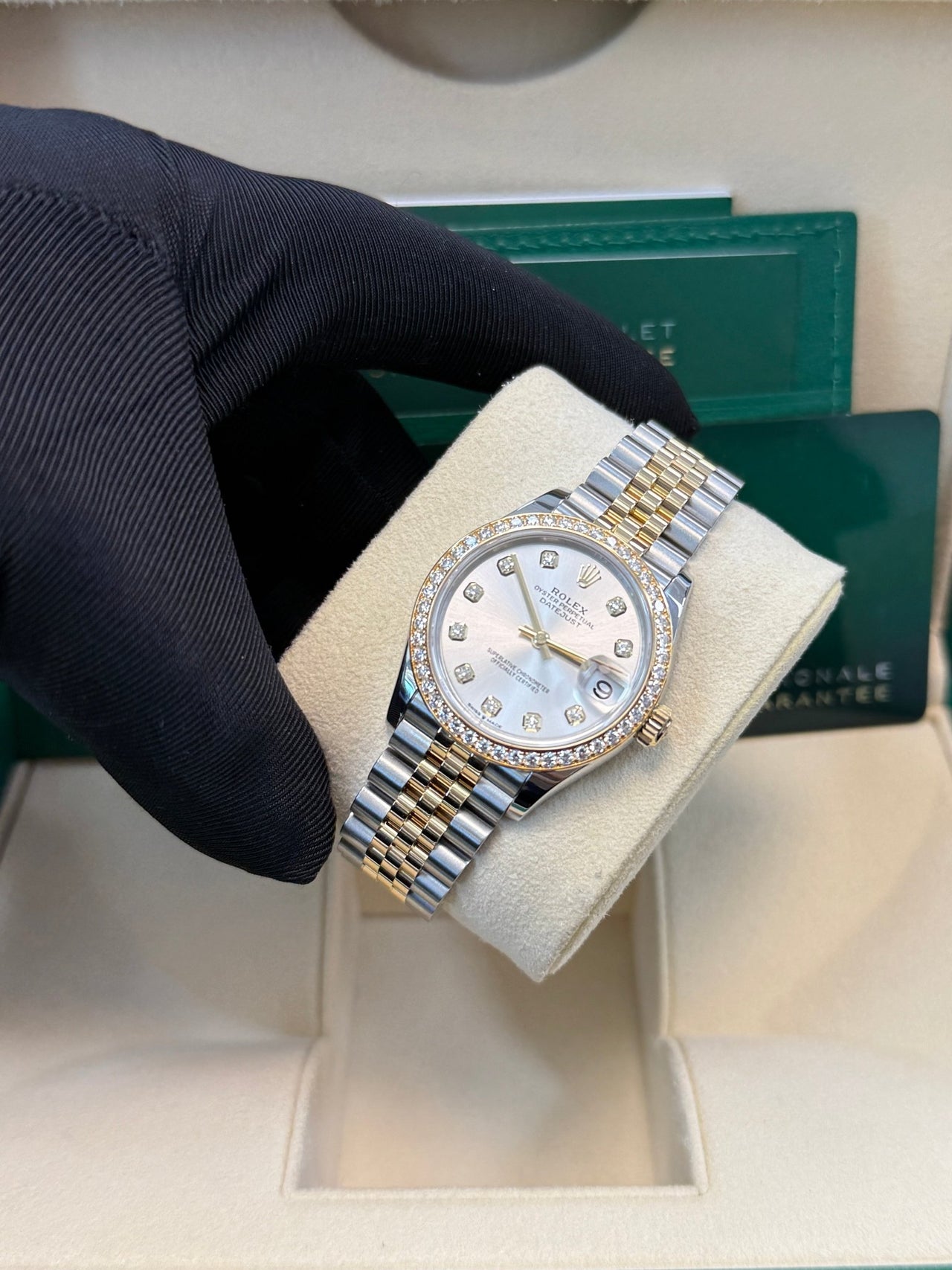 Rolex Datejust 31mm Stainless Steel and Yellow Gold Silver Diamond Dial Jubilee 278383RBR - WatchesOff5thWatch