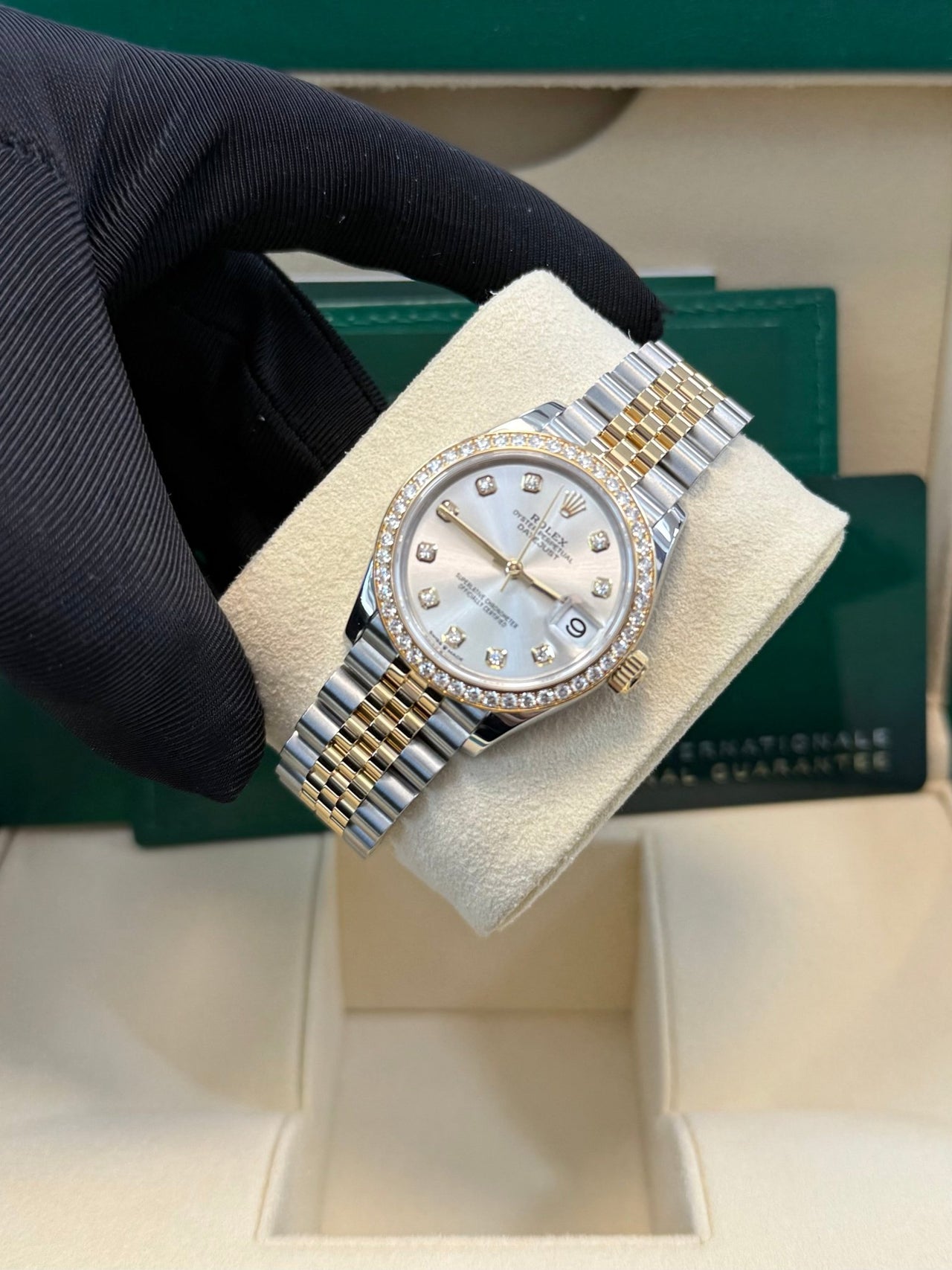 Rolex Datejust 31mm Stainless Steel and Yellow Gold Silver Diamond Dial Jubilee 278383RBR - WatchesOff5thWatch