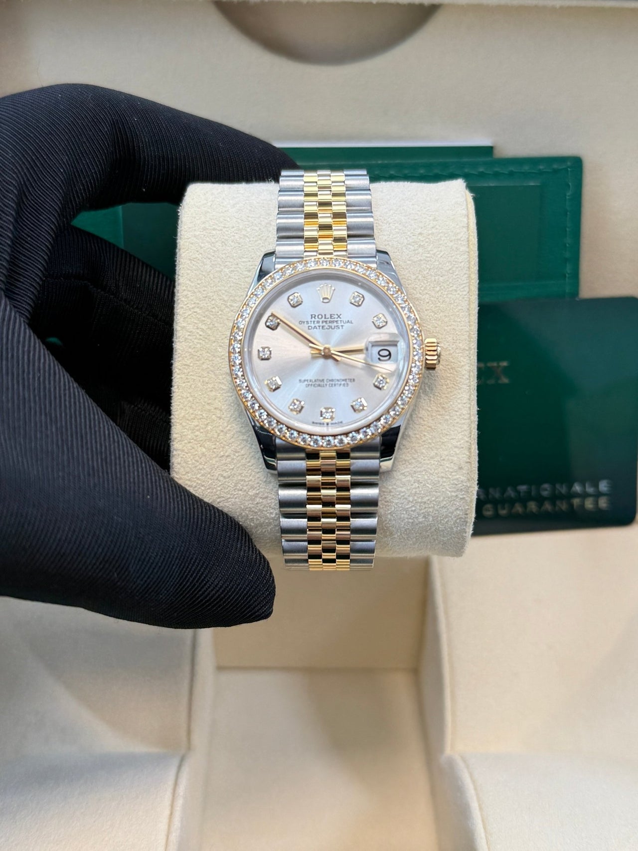 Rolex Datejust 31mm Stainless Steel and Yellow Gold Silver Diamond Dial Jubilee 278383RBR - WatchesOff5thWatch