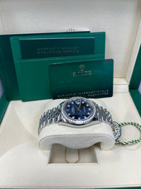 Thumbnail for Rolex Datejust 36 Bright Blue Diamond Dial & Diamond Bezel Jubilee Bracelet 126284RBR - WatchesOff5th