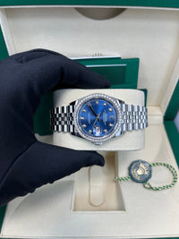 Thumbnail for Rolex Datejust 36 Bright Blue Diamond Dial & Diamond Bezel Jubilee Bracelet 126284RBR - WatchesOff5th