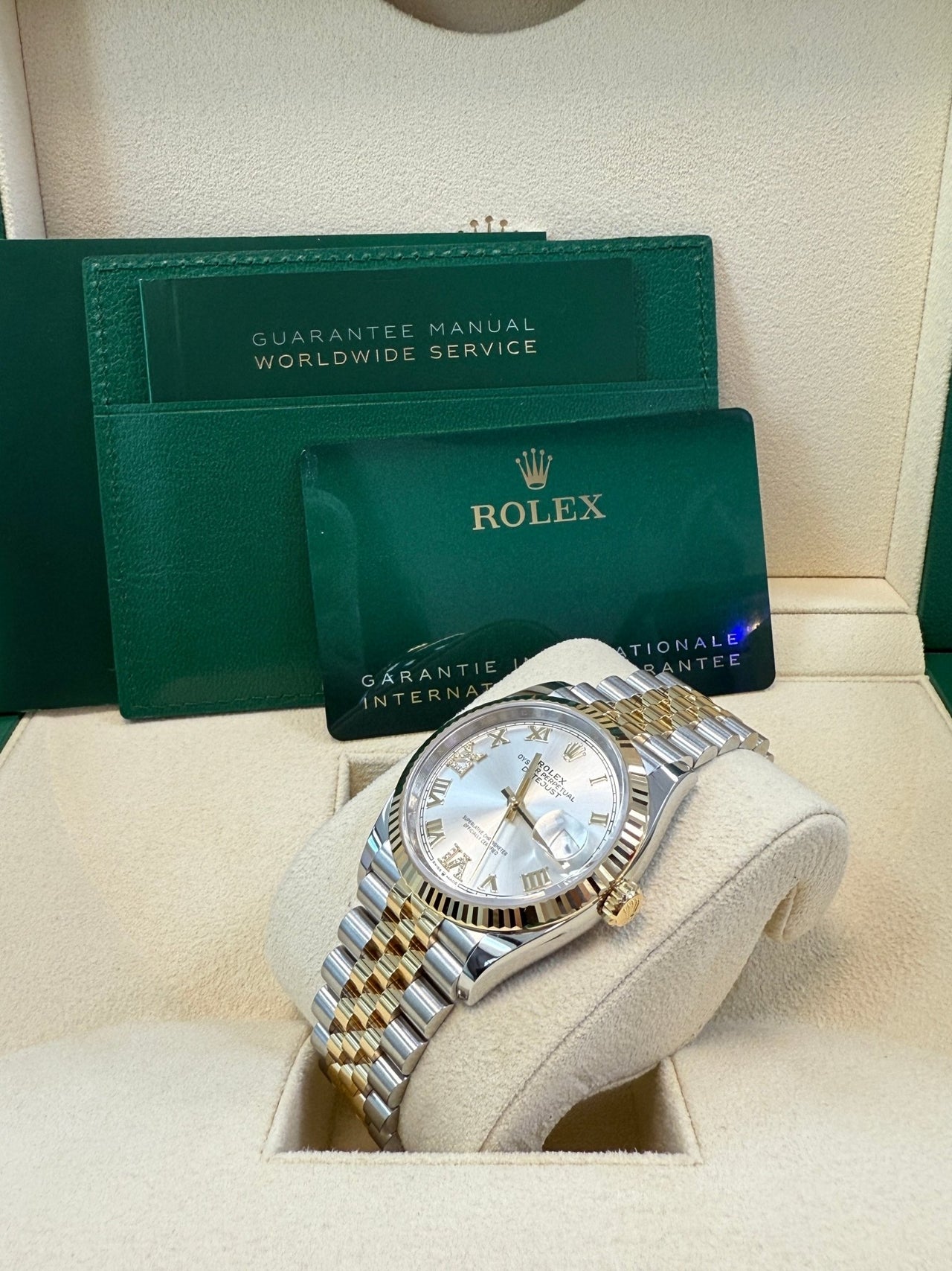Rolex Datejust 36 Silver Roman Dial Fluted Jubilee Bracelet 126233 - WatchesOff5thWatch