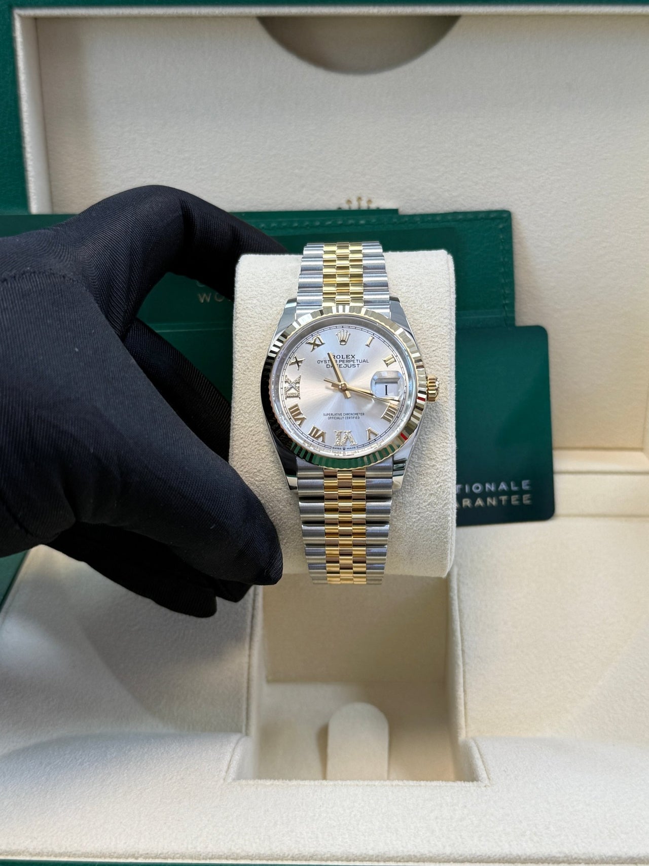 Rolex Datejust 36 Silver Roman Dial Fluted Jubilee Bracelet 126233 - WatchesOff5thWatch