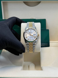 Thumbnail for Rolex Datejust 36 Silver Roman Dial Fluted Jubilee Bracelet 126233 - WatchesOff5thWatch