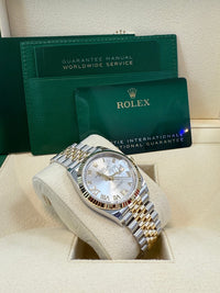 Thumbnail for Rolex Datejust 36 Silver Roman Dial Fluted Jubilee Bracelet 126233 - WatchesOff5thWatch