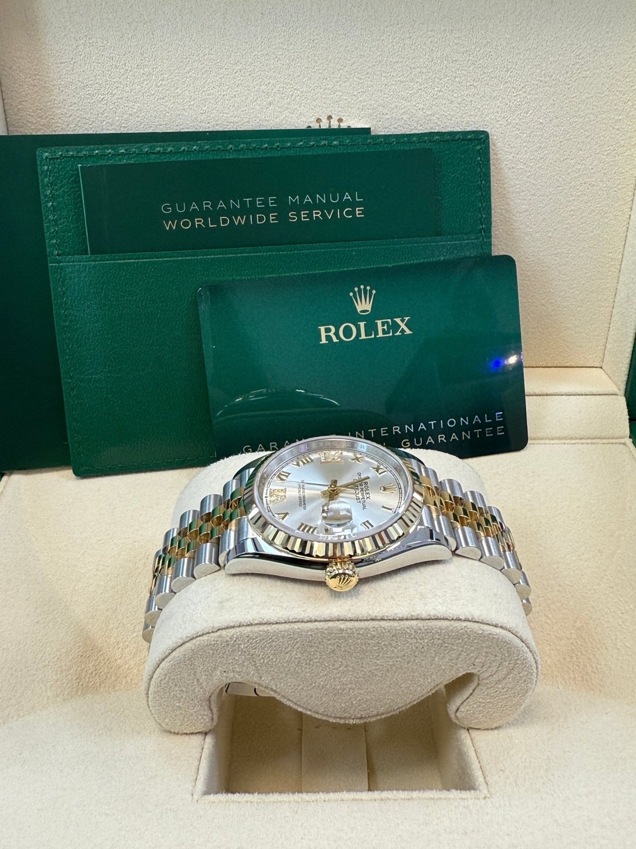 Rolex Datejust 36 Silver Roman Dial Fluted Jubilee Bracelet 126233 - WatchesOff5thWatch