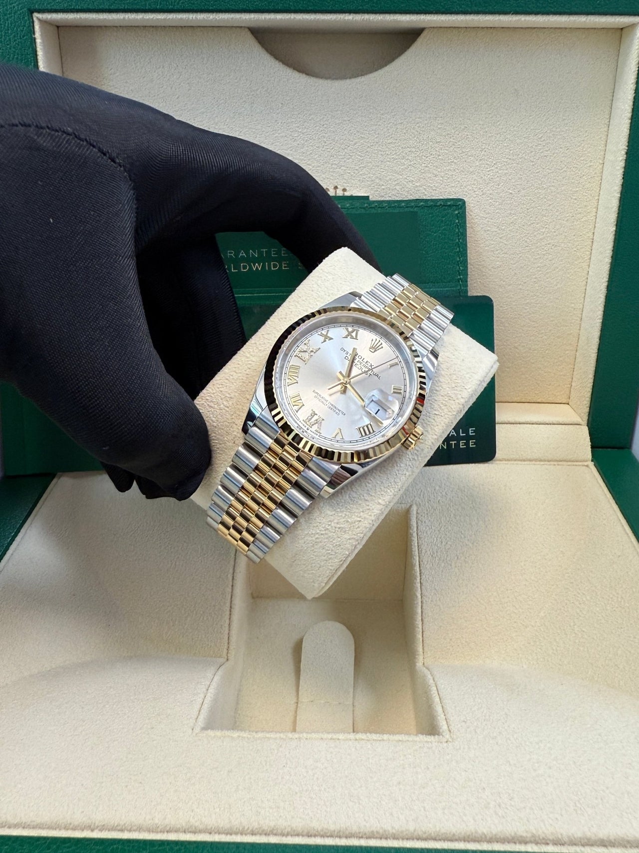 Rolex Datejust 36 Silver Roman Dial Fluted Jubilee Bracelet 126233 - WatchesOff5thWatch